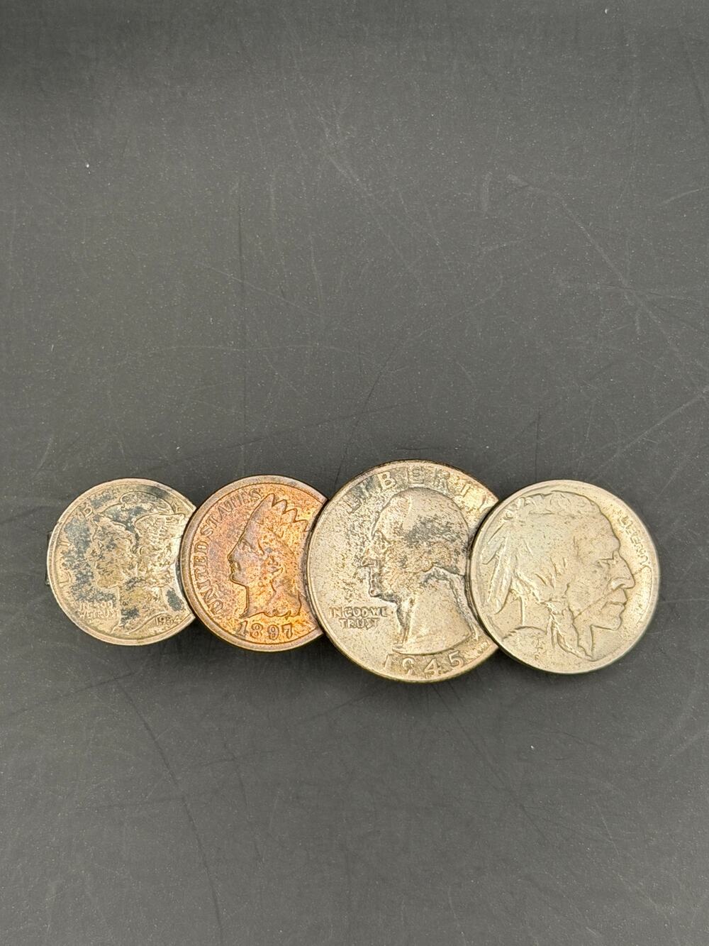 1940'S TIE BAR MADE FROM REAL COINS